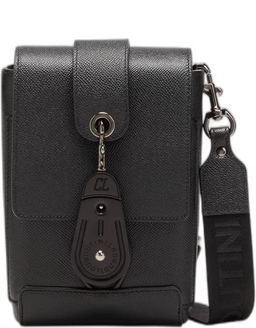 Men's Groovy North-South Leather Crossbody Bag