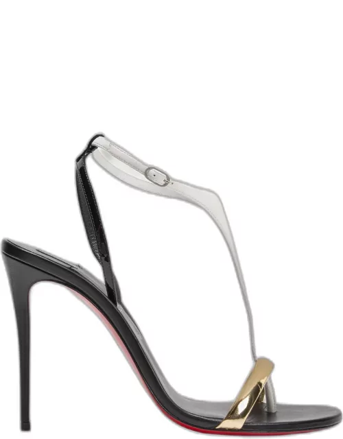 Athina Colorblock T-Strap Red Sole Sandal