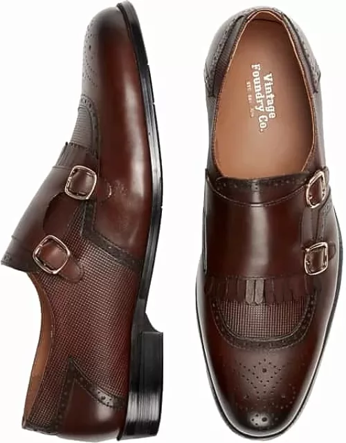 Vintage Foundry Men's Bolton Monk Strap Dress Shoes Brown