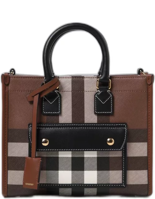Burberry Freya bag in coated check fabric and leather