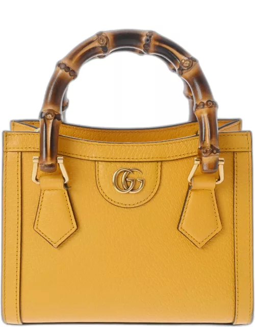 Gucci Yellow Leather Bamboo Diana Tote Bag