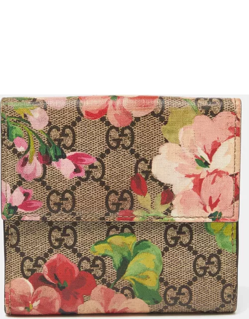 Gucci Multicolor GG Supreme Blooms Canvas French Flap Wallet