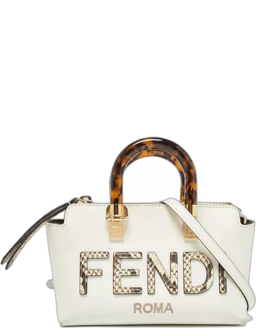 Fendi Off White Python and Leather Mini By The Way Bag