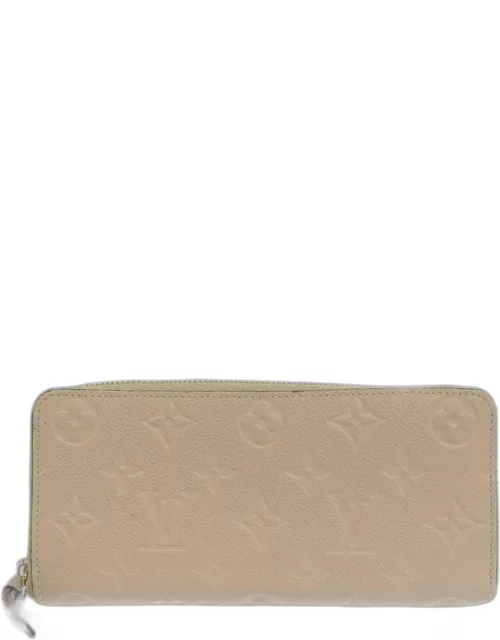 Louis Vuitton Beige Leather Portefeuille Clemence Long Wallet