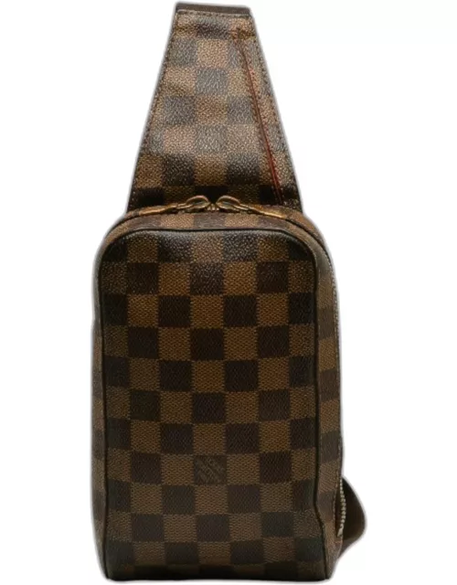 Louis Vuitton Brown Canvas Damier Ebene Geronimos Shoulder Bag