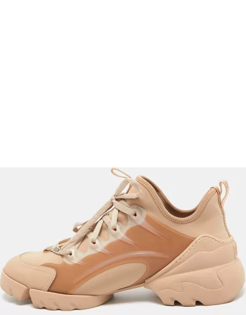 Dior Beige Fabric and PVC D-Connect Low Top Sneaker