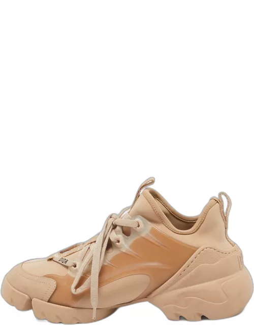 Dior Beige Fabric and PVC D-Connect Sneaker