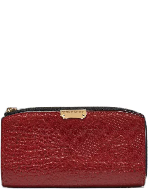 Burberry Red Leather Alvington Continental Wallet