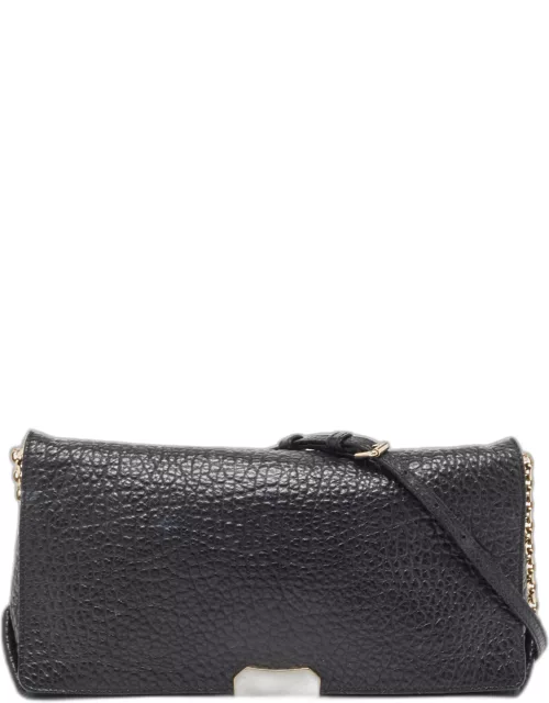 Burberry Black Pebbled Leather Mildenhall Shoulder Bag