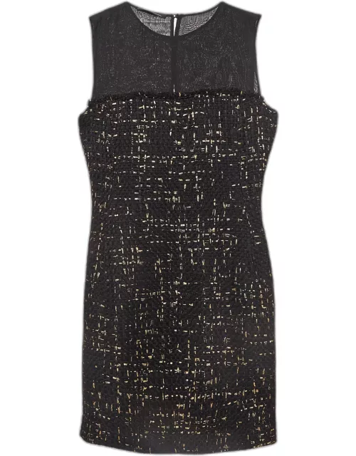CH Carolina Herrera Black Tweed Sleeveless Mini Dress