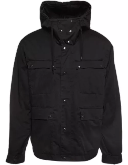 Kenzo Black Gabardine Hooded Jacket