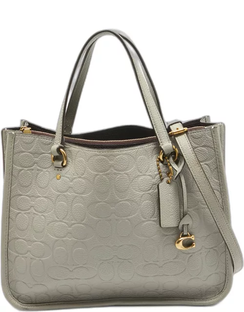 Coach Grey Signature Embossed Leather Tyler Carryall Tote
