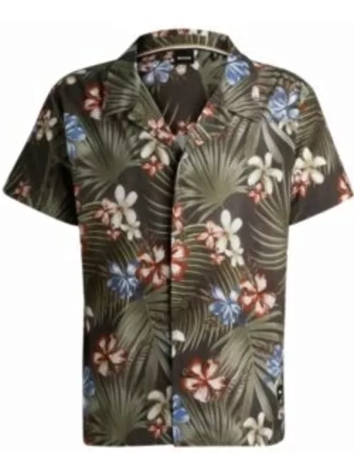 Regular-fit shirt with seasonal print- Khaki Men's Beach Top