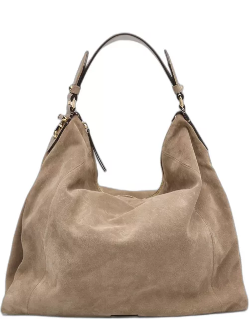 Ana Zip Leather Hobo Bag