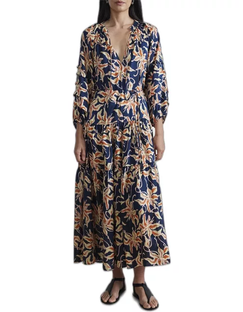 Luminile Tiered Floral-Print Maxi Dres