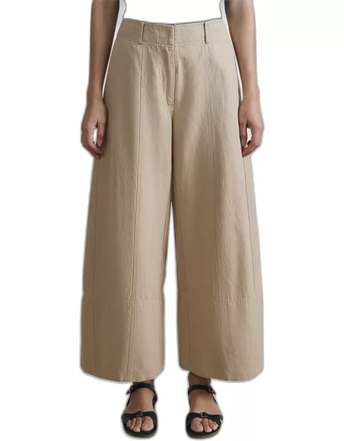Malou Cropped Wide-Leg Organic Cotton Pant
