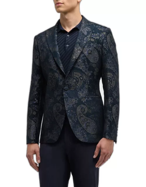 Men's Paisley Jacquard Evening Jacket