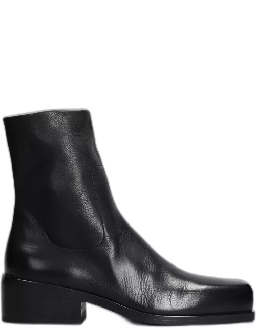 Marsell High Heels Ankle Boots In Black Leather