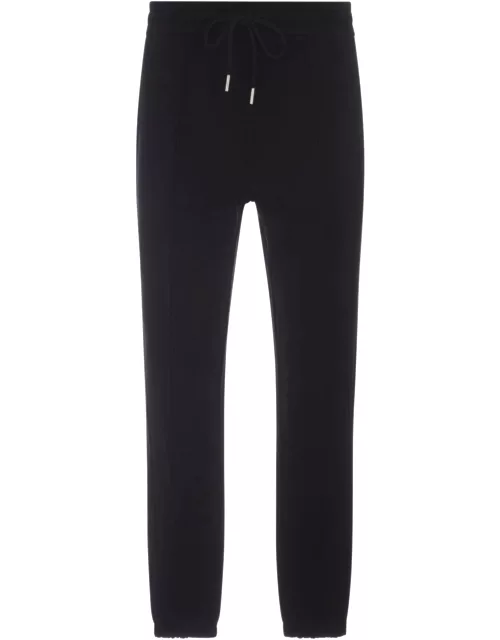 Moncler Black Track Trousers With Embossed Logo