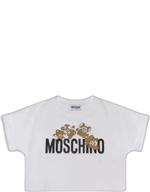 Moschino White Multicolour Cotton Blend T-shirt