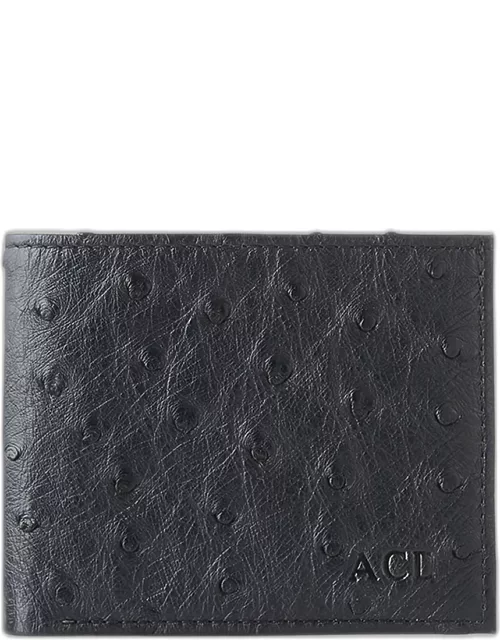 Men's Slim Ostrich Bifold Wallet