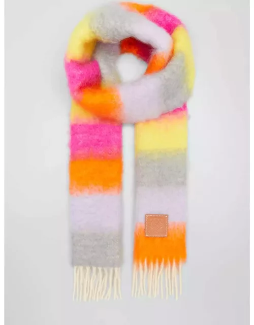 Multicolor Striped Mohair-Blend Scarf