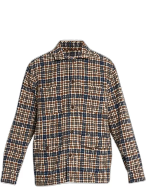 Men's Wool Plaid Shirt Jacket