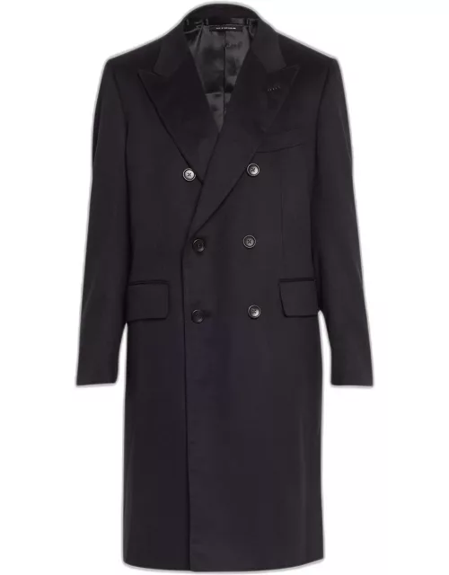 Men's Tailored Cashmere Double-Breasted Overcoat