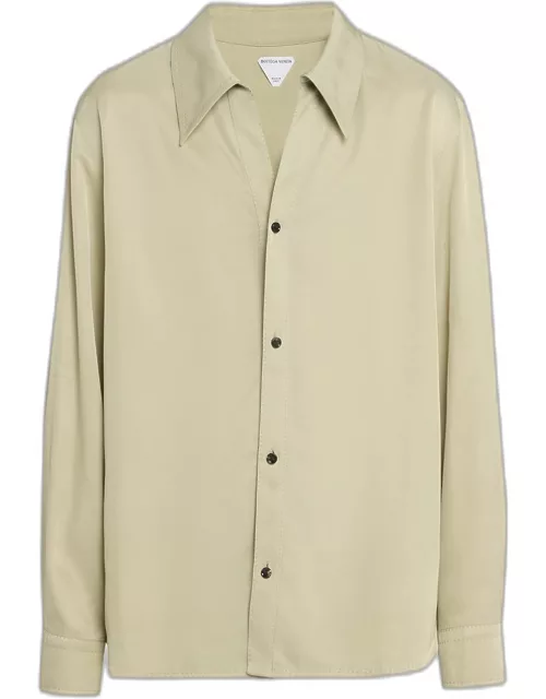 Men's Viscose Twill Button-Down Shirt
