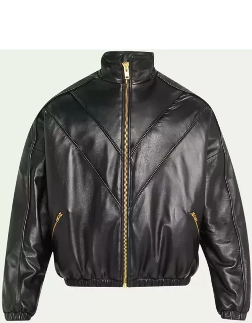 Men's Leather Track Jacket
