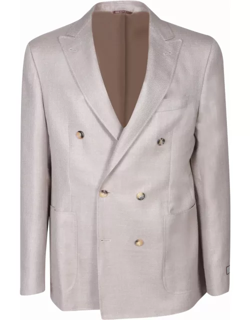 Canali Double-breasted Beige Jacket