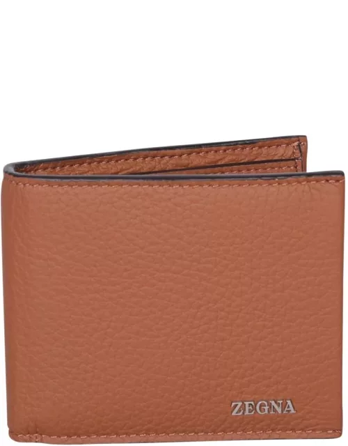 Zegna Beige Logo Bifold Wallet