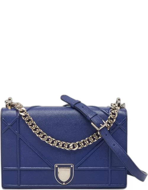 Dior Blue Leather Medium Diorama Shoulder Bag
