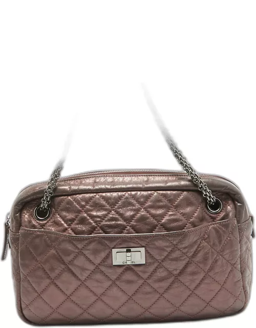 Chanel Metallic Pink Quilted Leather Reissue 2.55 Camera Bag