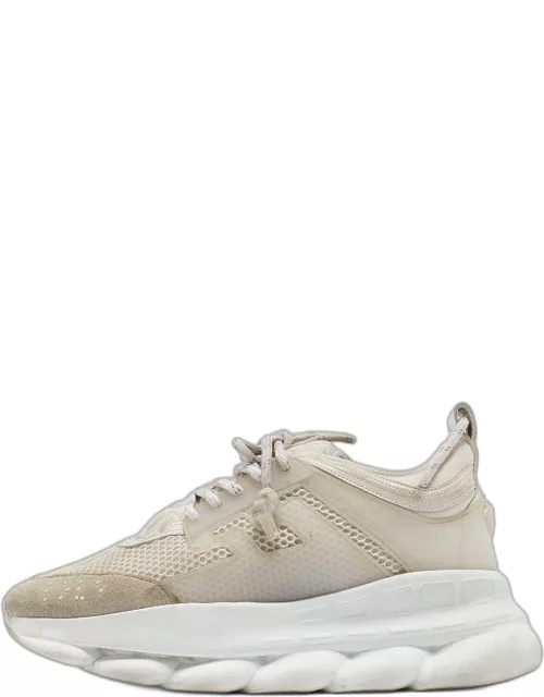 Versace White/Grey Mesh And Suede Chain Reaction Sneaker