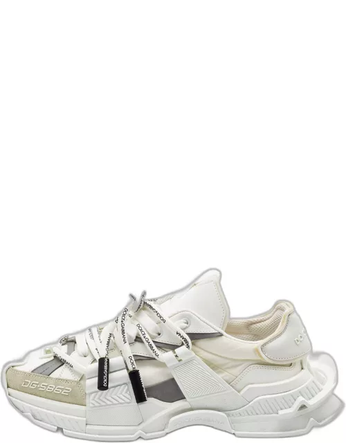 Dolce & Gabbana White Nylon and Leather Space Sneaker