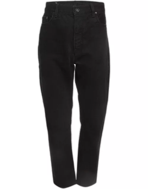 Off-White Black Denim Straight Leg Jeans XL Waist 34"