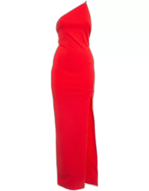 Solace London Red Stretch Crepe Petch Maxi Dress