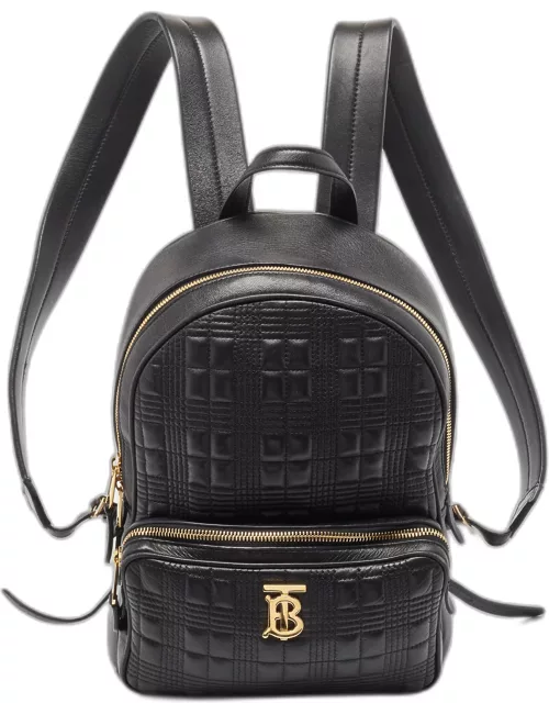 Burberry Black Quilted Leather TB Backpack