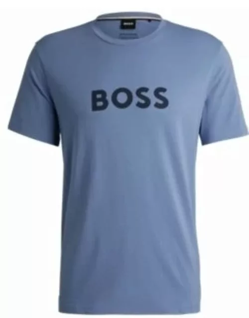 T-shirt with large logo- Light Blue Men's Beach Top