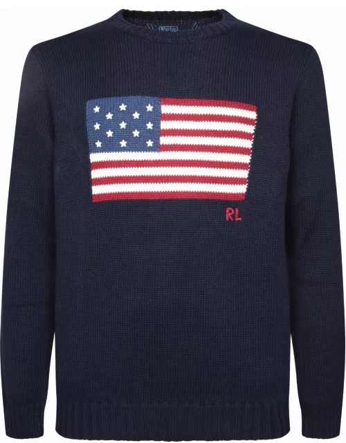 Polo Ralph Lauren print Flag Blue Sweatshirt
