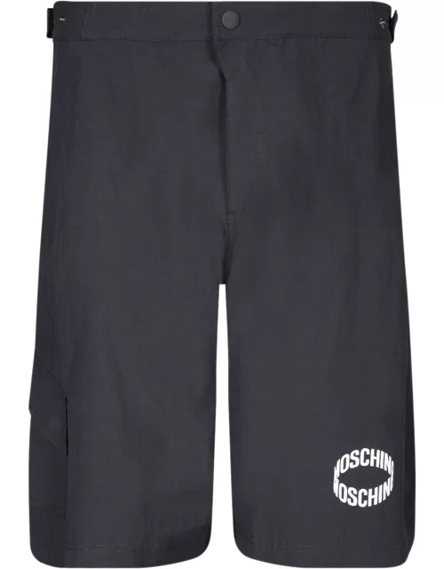 Moschino Nylon Bermuda Shorts In Black