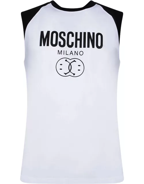 Moschino Smile Logo Tank Top Black And White