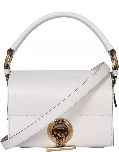 Moschino White Leather Shoulder Bag