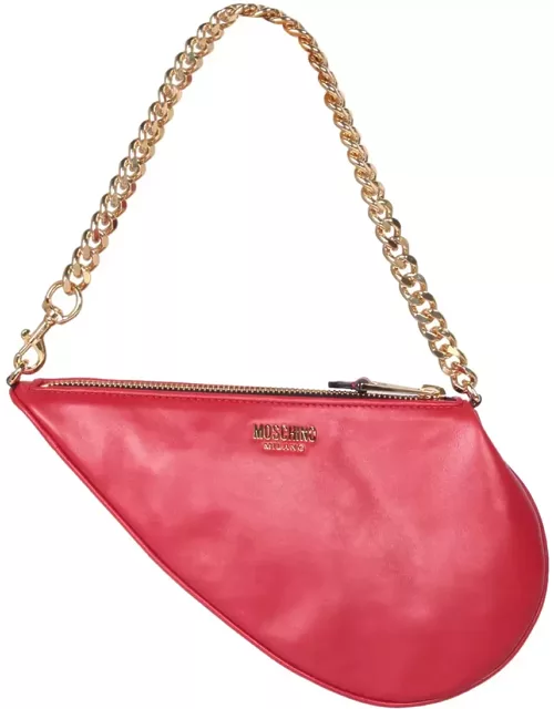 Moschino Red Leather Shoulder Bag