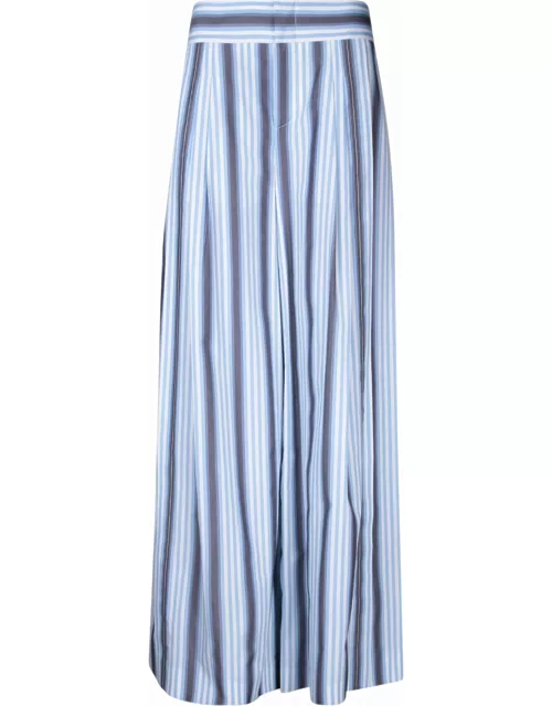 Alberta Ferretti Blue And White Striped Wide-leg Trouser