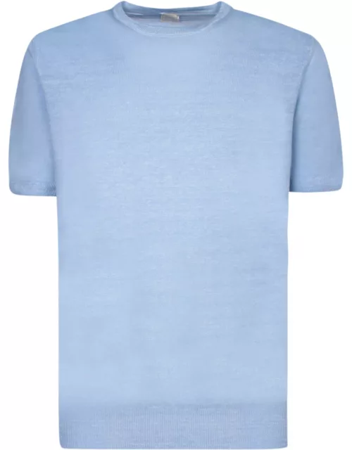 120% Lino Blue Linen T-shirt