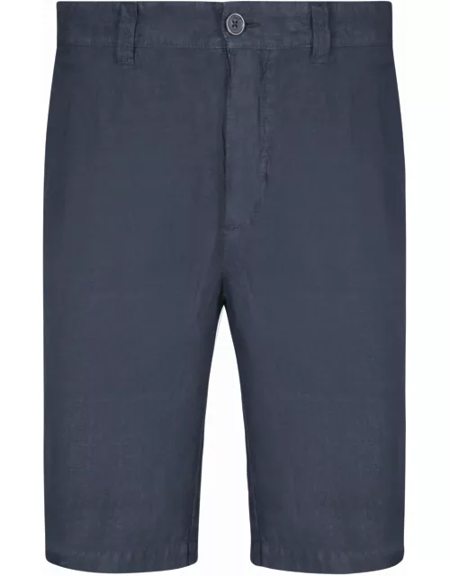 120% Lino Blue Linen Bermuda Short