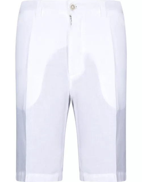 120% Lino White Linen Bermuda Short