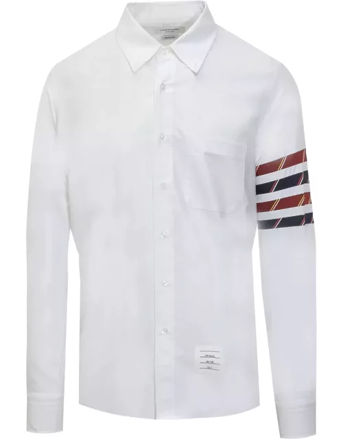 Thom Browne 4-bar Oxford Shirt In Silk Blend